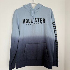 Hollister Blue Ombre Hoodie | California Logo | Cozy Graphic Sweatshirt | Size M